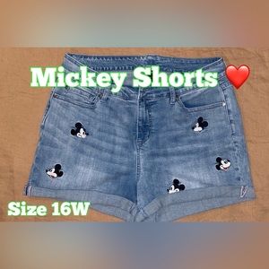 Torrid Mickey Embroidered Shorts